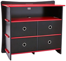 Load image into Gallery viewer, Legare Furniture Kids Room Red and Black Dresser with Drawers, 36" x 13" x 30"