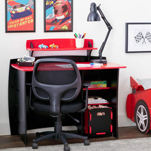 Load image into Gallery viewer, Legare Furniture Kids Room Complete Desk Set in Red and Black,  43" x 23" x 29"