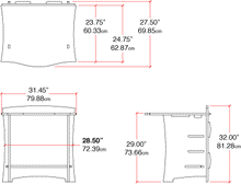 Load image into Gallery viewer, Legare Furniture Office Desk Connector Bridge in Grey Driftwood, 31" x 23" x 29"