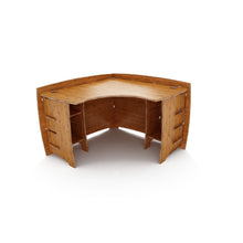 Load image into Gallery viewer, Legare Furniture Office Corner Desk in Amber Bamboo, 47" x 47" x 32"