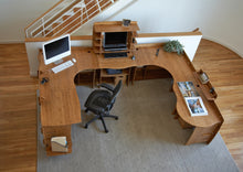 Load image into Gallery viewer, Legare Furniture Office Corner Desk in Amber Bamboo, 47" x 47" x 32"