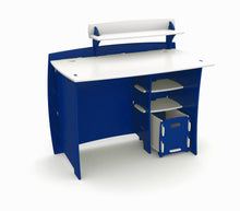 Load image into Gallery viewer, Legare Furniture Kids Room Complete Desk Set in Blue and White,  43" x 23" x 29"