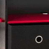 Legare Furniture Kids Room Red and Black Dresser with Drawers, 36" x 13" x 30"
