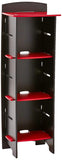 Legaré Furniture Kids Room Bookcase in Red and Black, 48" x 16" x 12"