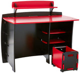 Legare Furniture Kids Room Complete Desk Set in Red and Black,  43" x 23" x 29"