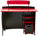 Legare Furniture Kids Room Complete Desk Set in Red and Black,  43" x 23" x 29"