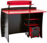 Legare Furniture Kids Room Complete Desk Set in Red and Black,  43" x 23" x 29"
