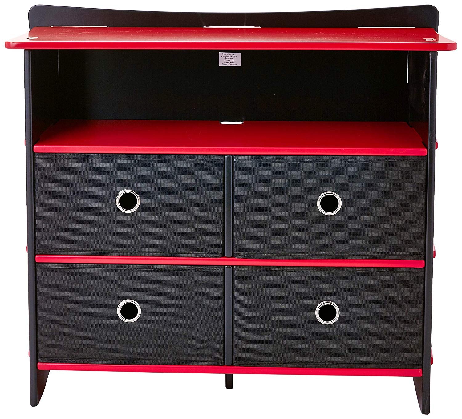 Legare Furniture Kids Room Red and Black Dresser with Drawers, 36" x 1 LegareFurniture Legare Furniture Kids Room Red and Black Dresser with Drawers, 36" x 1 LegareFurniture