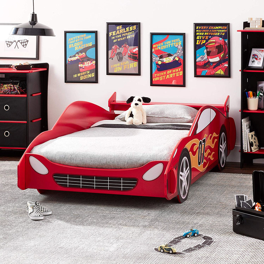 Legare Furniture Kids Room Twin Bed in Red and Black Red Flames Theme