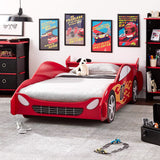 Legare Furniture Kids Room Red and Black Dresser with Drawers, 36" x 13" x 30"