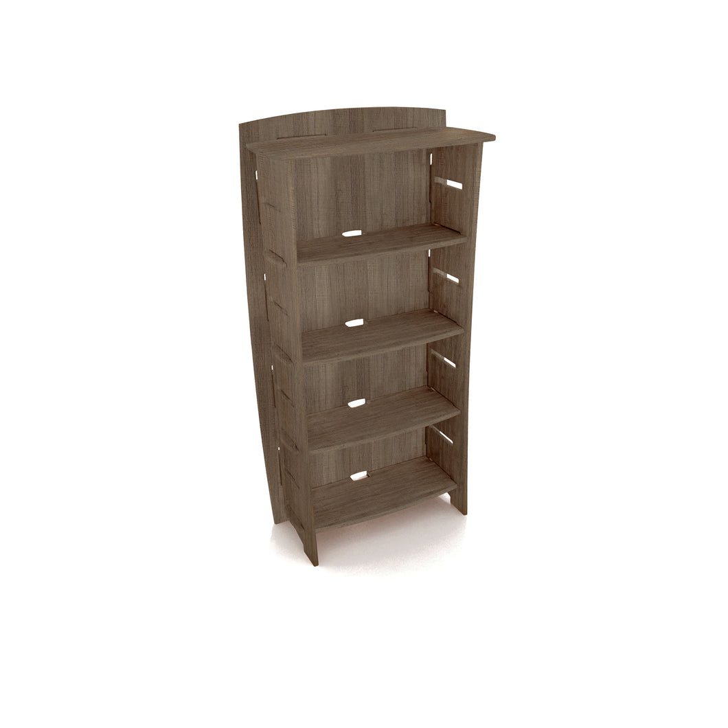 Legare Furniture Office Adjustable Four-Shelf Bookcase in Grey Driftwood, 59