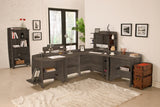 Legare Furniture Office Adjustable Four-Shelf Bookcase in Grey Driftwood, 59" x 28" x 11"