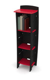 Legaré Furniture Kids Room Bookcase in Red and Black, 48" x 16" x 12"