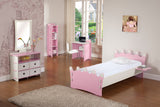 Legare Furniture Kids Room Dresser with Drawers in Princess Pink and White, 36" x 13" x 30"