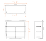 Legare Furniture Kids Room Dresser with Drawers in Princess Pink and White, 36" x 13" x 30"
