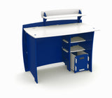 Legare Furniture Kids Room Complete Desk Set in Blue and White,  43" x 23" x 29"