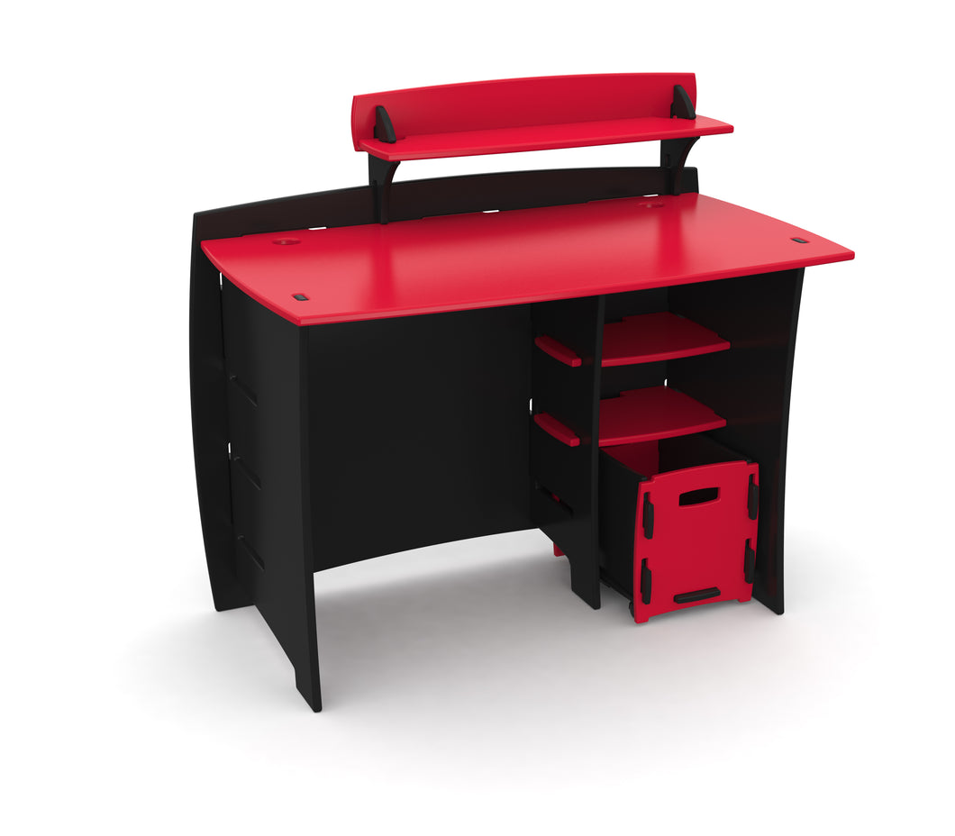 Legare Furniture Kids Room Complete Desk Set in Red and Black,  43